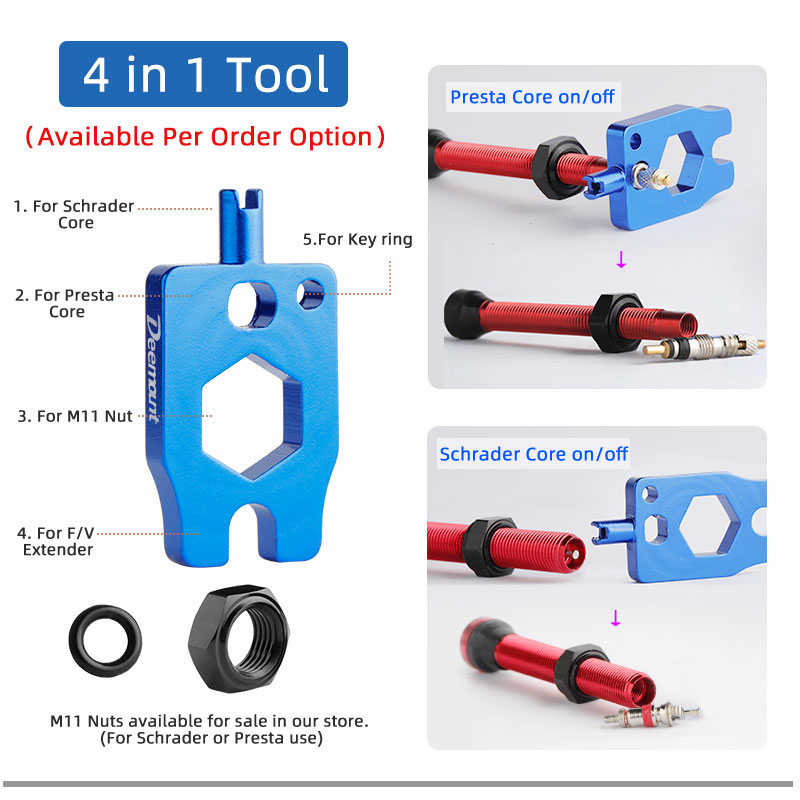 Deemount دراجة لايحتاج الكربون - مراجعة Tubeless Valve Core وسعره