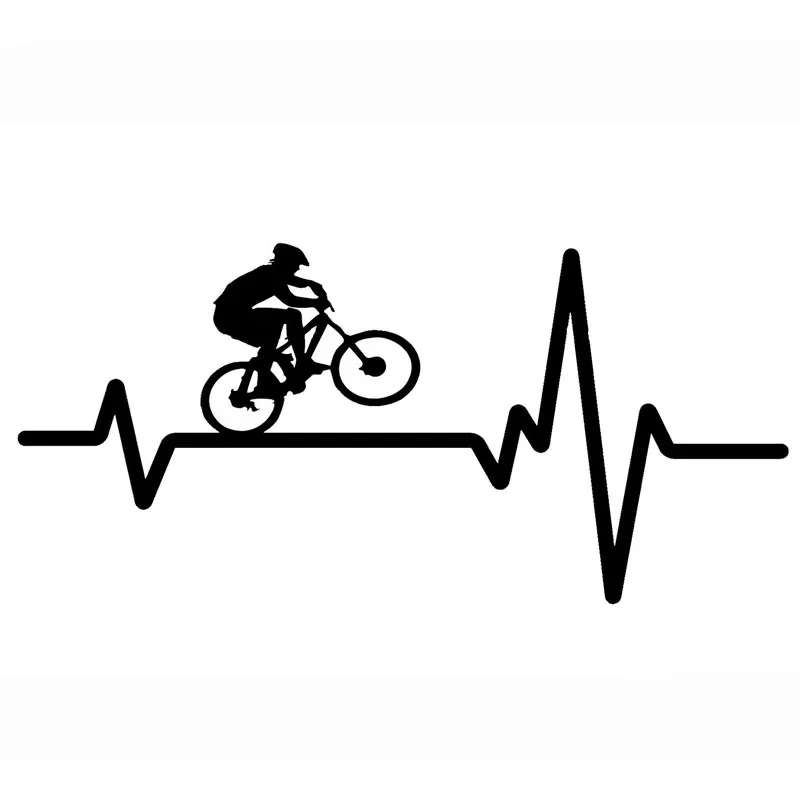 ملصق سيارة إبداعي لضربات القلب - مراجعة Mountain Biking Cartoon وسعره