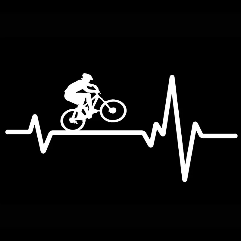 ملصق سيارة إبداعي لضربات القلب - مراجعة Mountain Biking Cartoon وسعره