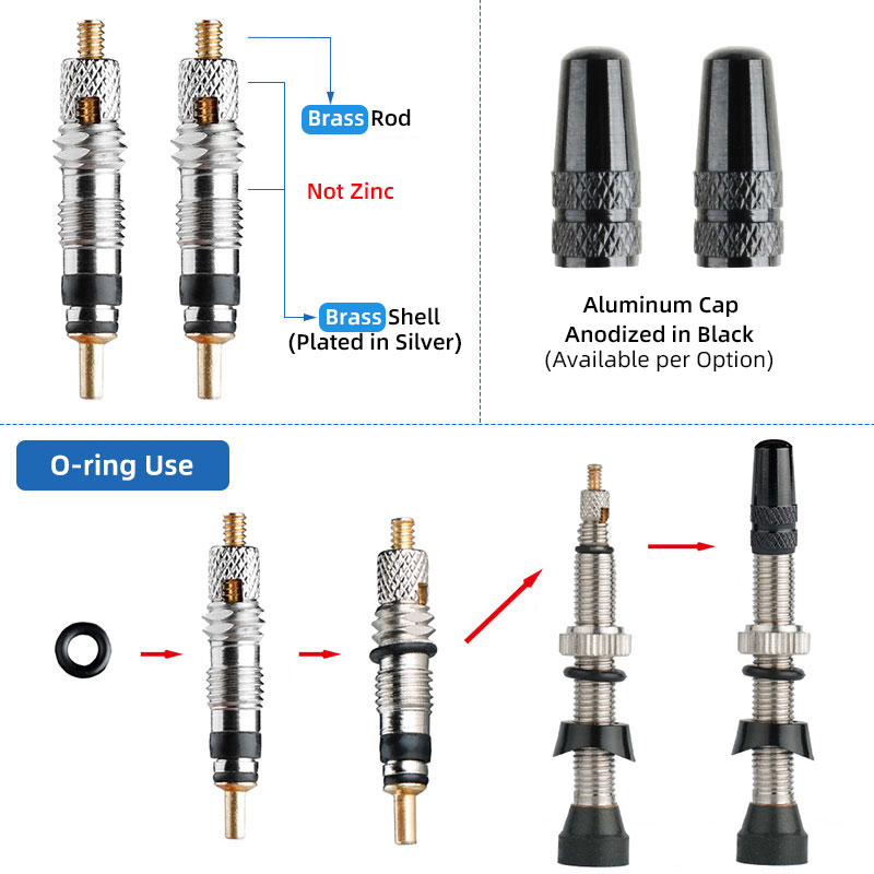 دراجة لا أنبوب بريستا/FV صمام  - مراجعة Tubeless Valve Core وسعره